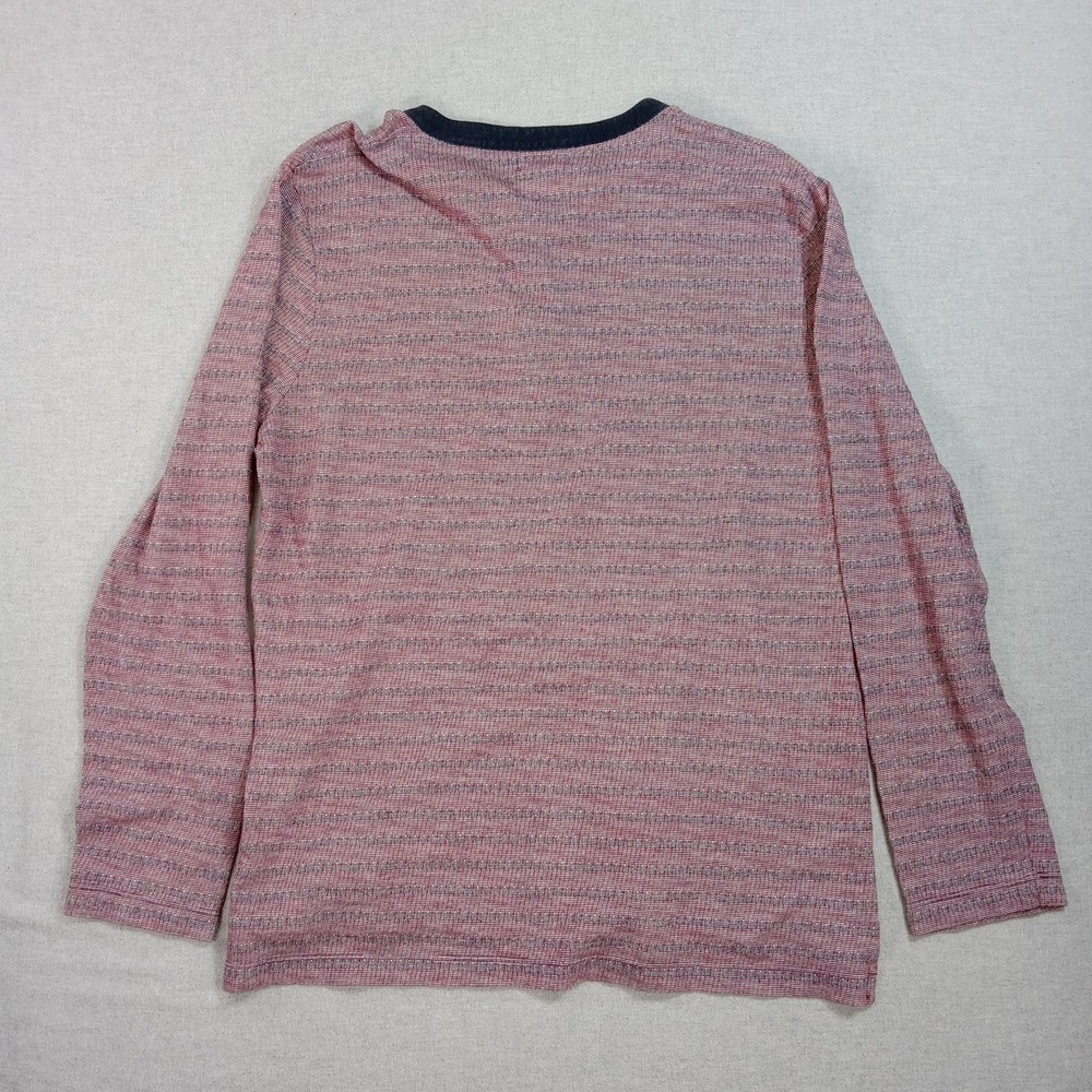 Billy Reid Mens M Waffle Knit Henley Shirt Long Sleeve Made In Peru Cotton Red - Picture 4 of 7